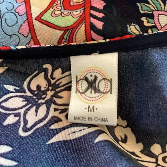 Bila Top Size Medium Double Layered Tank Chic Sleeveless Paisley Floral Print - Picture 2 of 7